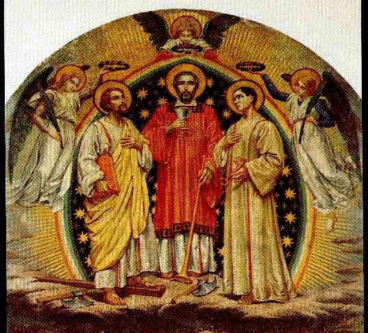 Der Ruhm der Heilige Mrtyrer Sisinio, Martirio und Alessandro, Basilica von Sanzeno in Trento