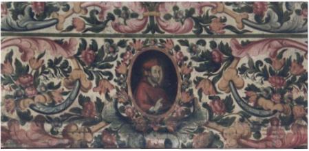 The Altar frontal ("Pagliotto") representing San Carlo, attributed to Domenico  Bellasio