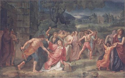 Fresko auf der Seite des Altars, 1816: die Martyre